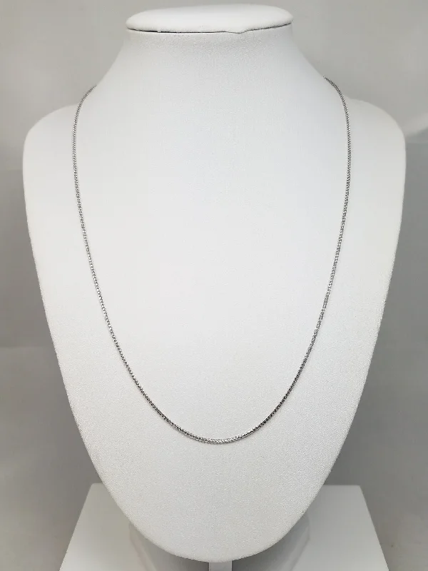 fashion chain necklaces for women-NEW 14k White Gold Solid Italian Micro Franco 19.75" Chain