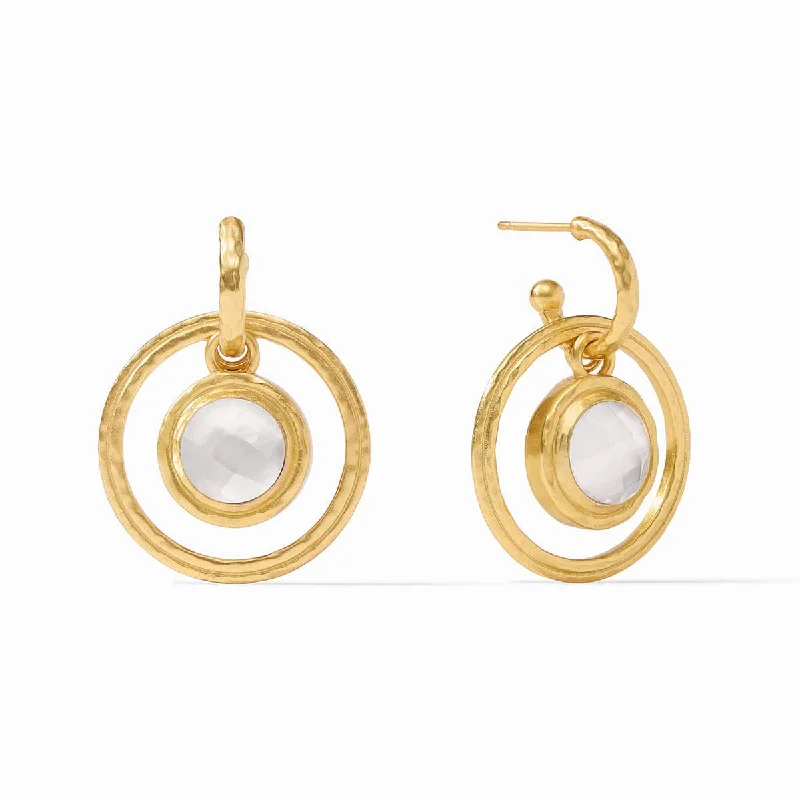 gold hoop earrings for women-Astor 6-in-1 Charm Earrings Iridescent Clear Crystal