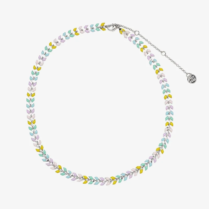 birthstone pendant necklaces for women-Rainbow Chevron Choker