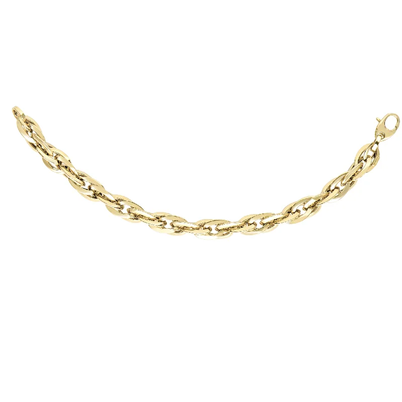 infinity symbol necklaces for women-14K Gold Polished Graduated Double Oval Link Chain