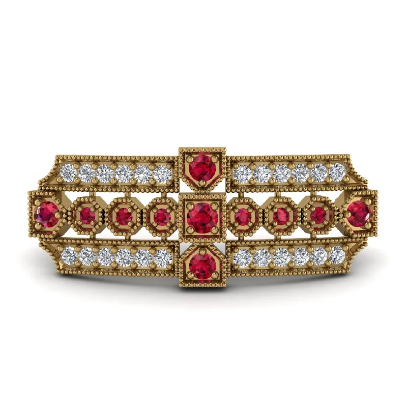 cocktail brooches for women-Ruby Antique Elegance Brooch - Alondra No. 10