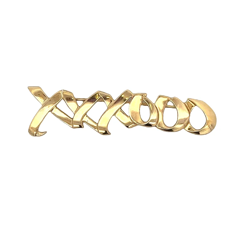 soft enamel brooches for women-Tiffany & Co. Paloma Picasso XO Brooch in 18k Yellow Gold