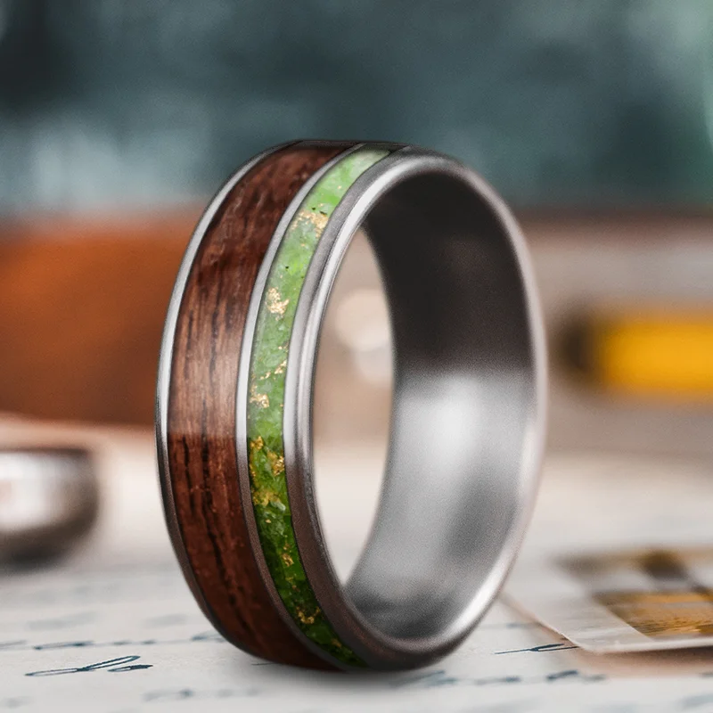 stackable rings for women-Custom Design - 2-Inlay Offset VLh_tfNBuv-uPxHBprcXrHWr