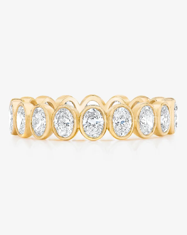 classic diamond engagement rings for women-Oval Bezel Eternity Band