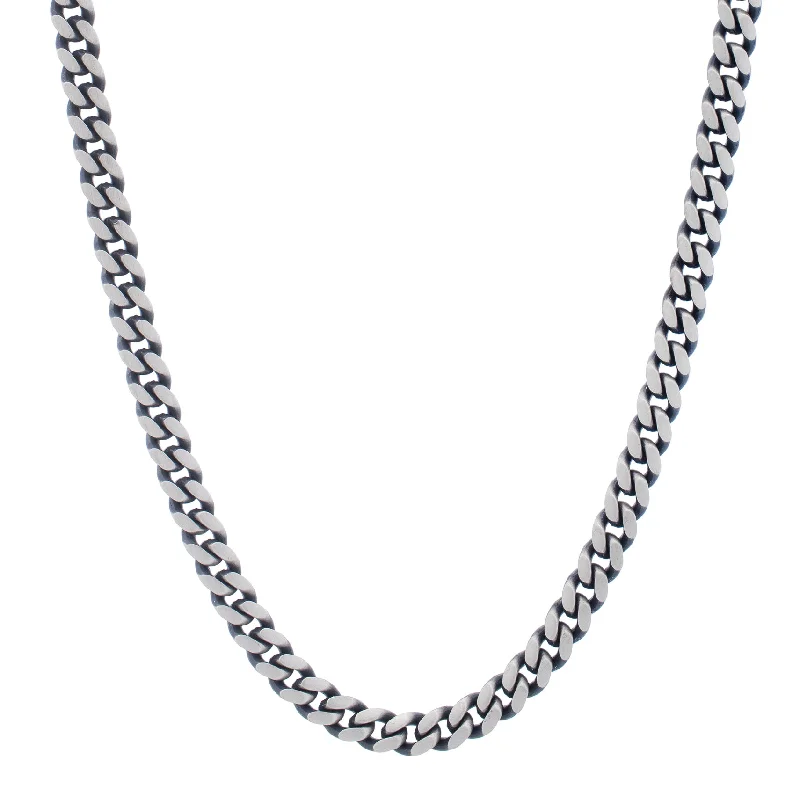 diamond necklaces for women-Silver Gun Metal Miami Cuban Chain