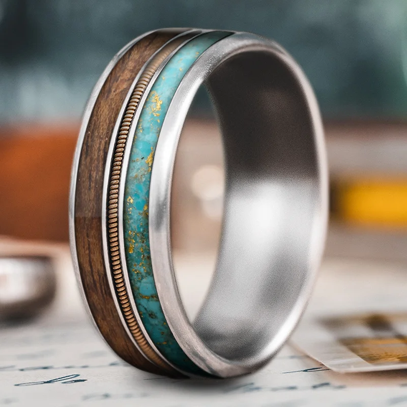 vintage wedding rings for women-Custom Design - 3-Inlay Metal Center KqYWJBT_EI-z0lZGIIB3dL7Q