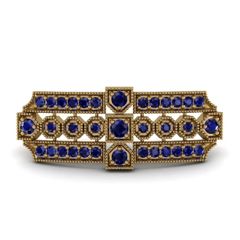 luxury brooches for women-Sapphire Antique Elegance Brooch - Alondra No. 73