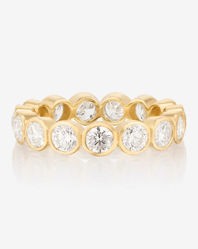 modern engagement rings for women-Round Bezel Eternity Band