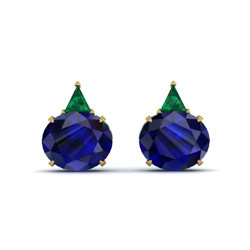 luxury pearl earrings for women-Hidden Halo Sapphire Earrings - Rosalie No. 28