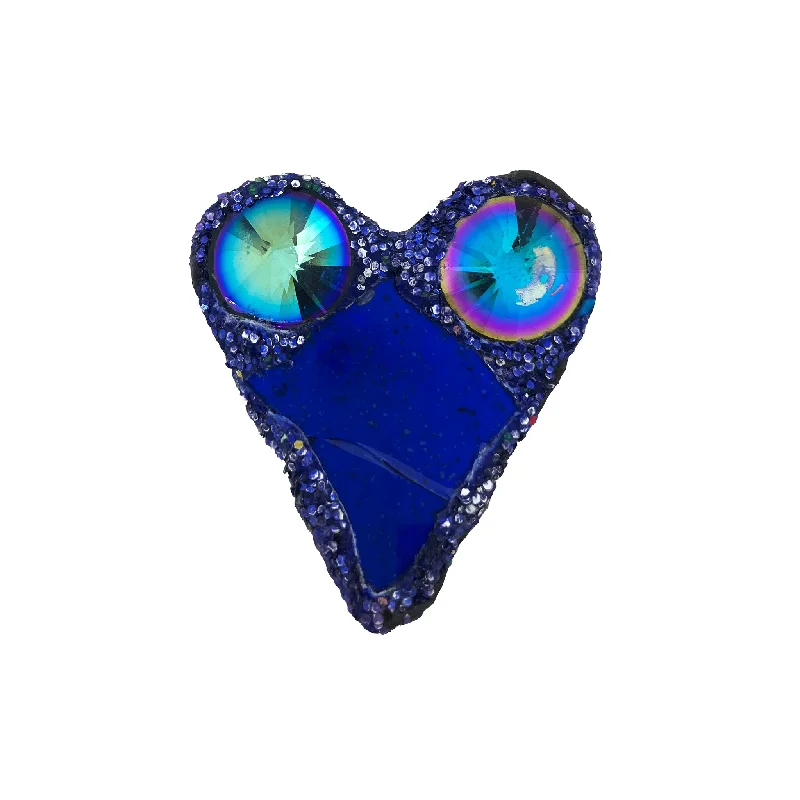 vintage wedding brooches for women-BLUE HEART BROOCH, 2022