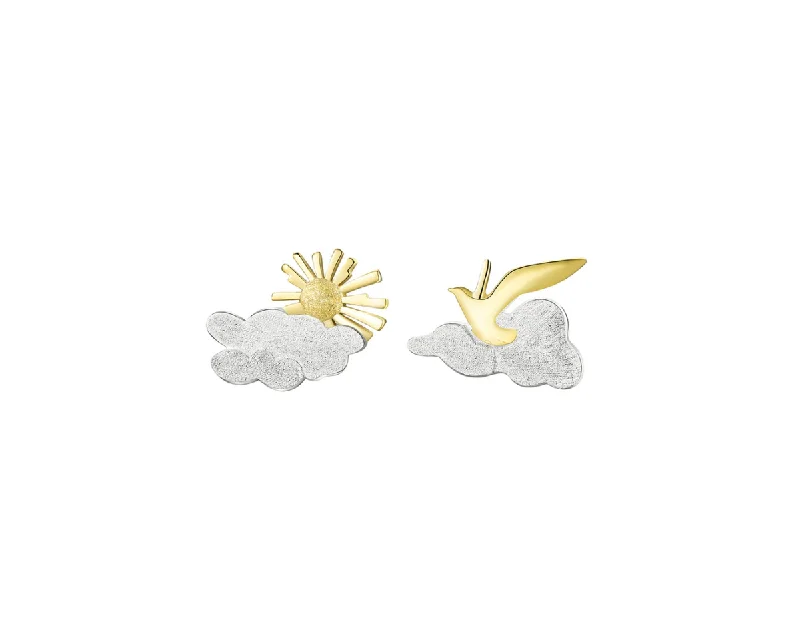 small earrings for women-Sunrise Moment Bird Earring