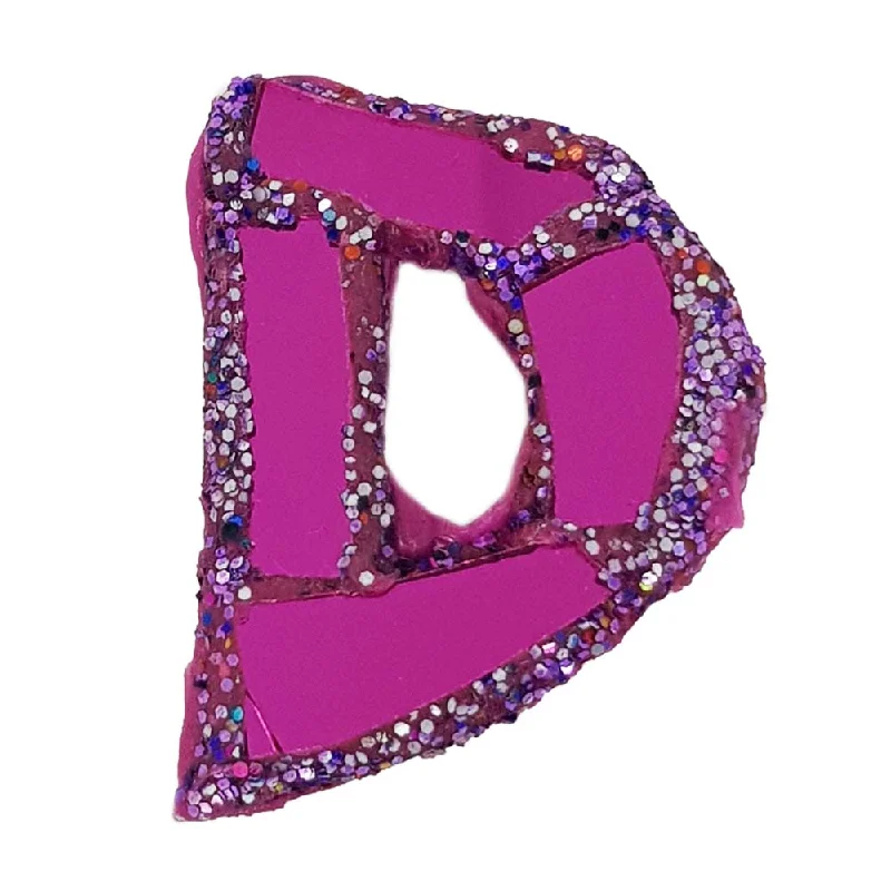 fashion brooches for women-LETTER D  -  PURPLE BROOCH