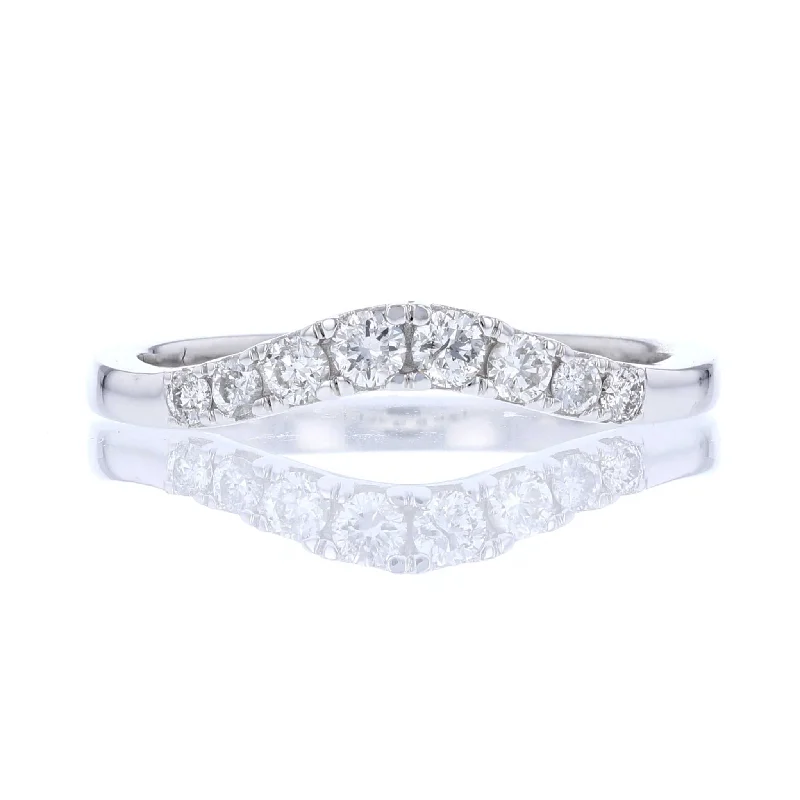 unique engagement rings for women-Graduated Contour Diamond Band