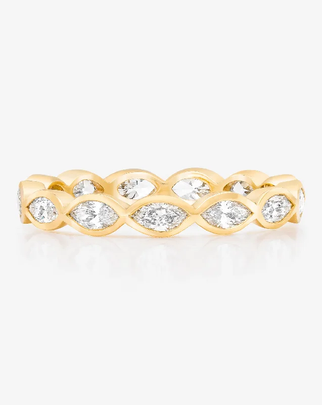 elegant cushion cut engagement rings for women-Marquise Bezel Eternity Band