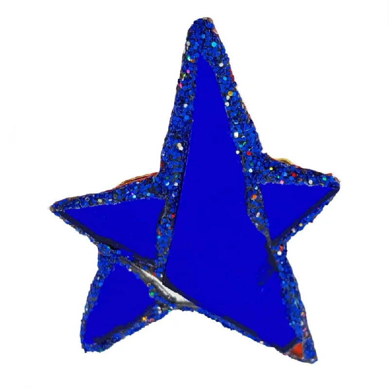 luxury gold brooches for women-BLUE STAR BROOCH