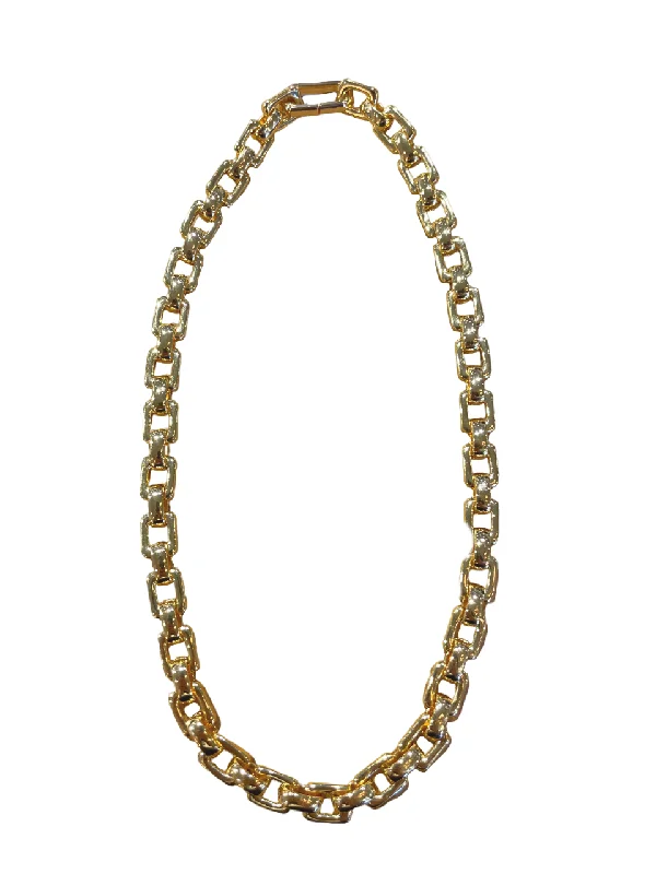 delicate gold necklaces for women-Flat Square Link Chain - Gold