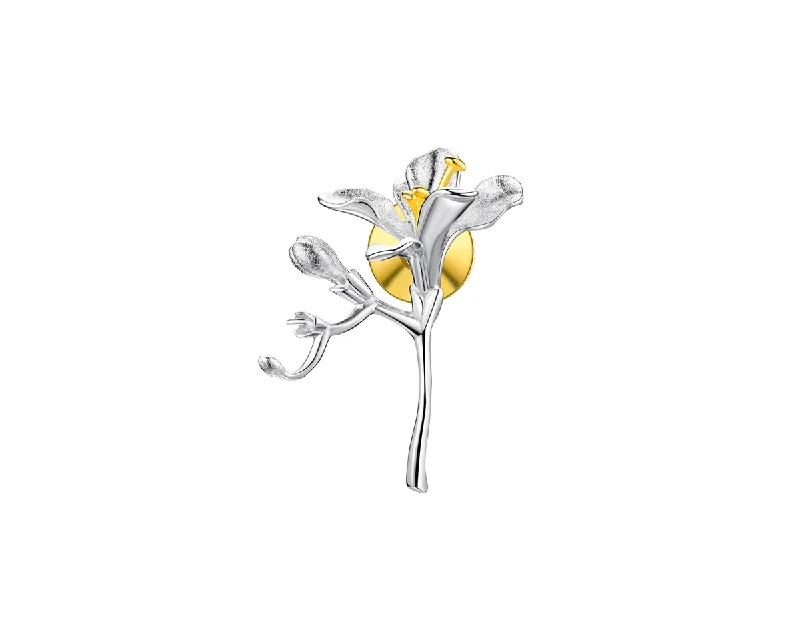 quirky brooches for women-Freesia Flower Brooch