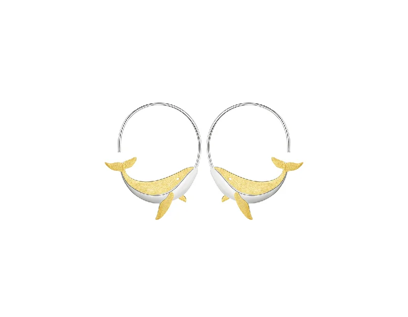 flower earrings for women-Whale Earring