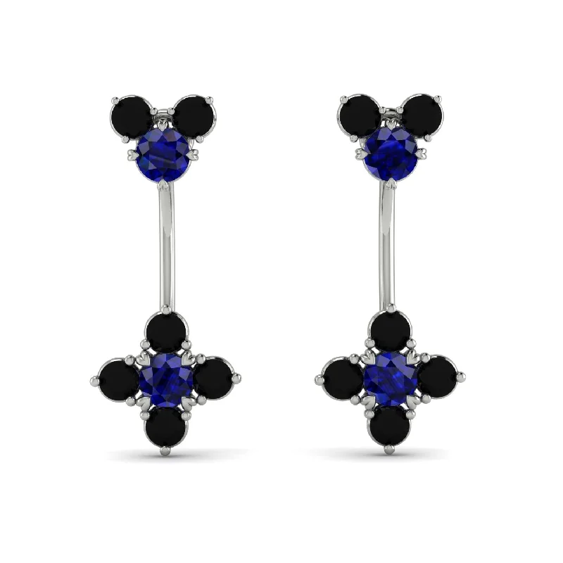 classic stud earrings for women-Hanging Sapphire Compass Earrings - Brittany No. 45