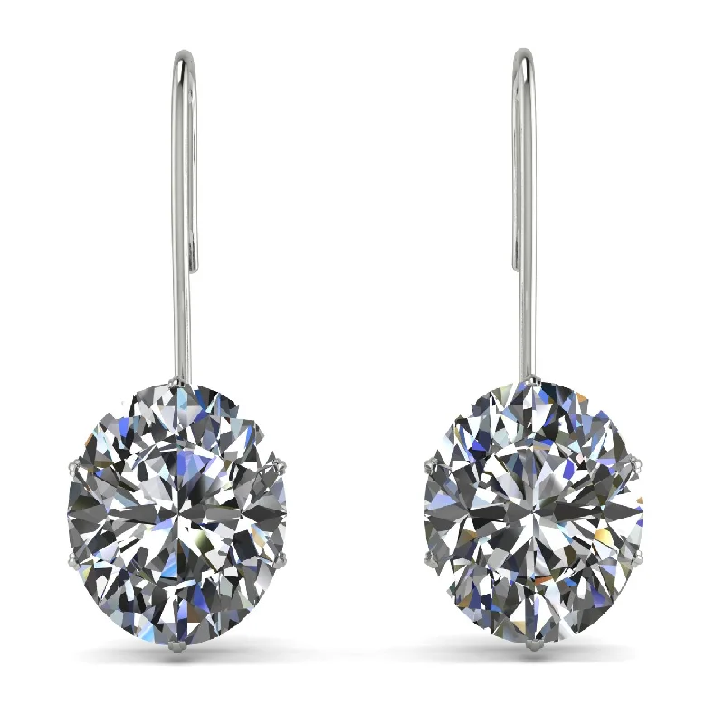 cute earrings for women-Oval Hidden Halo Diamond Earrings - Gemma No. 33