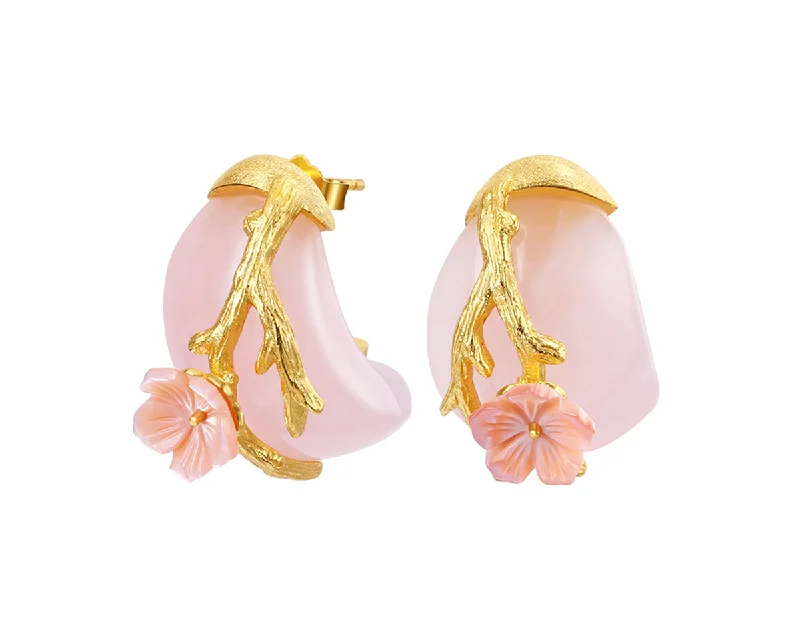 flower stud earrings for women-Plum Blossom Earring II