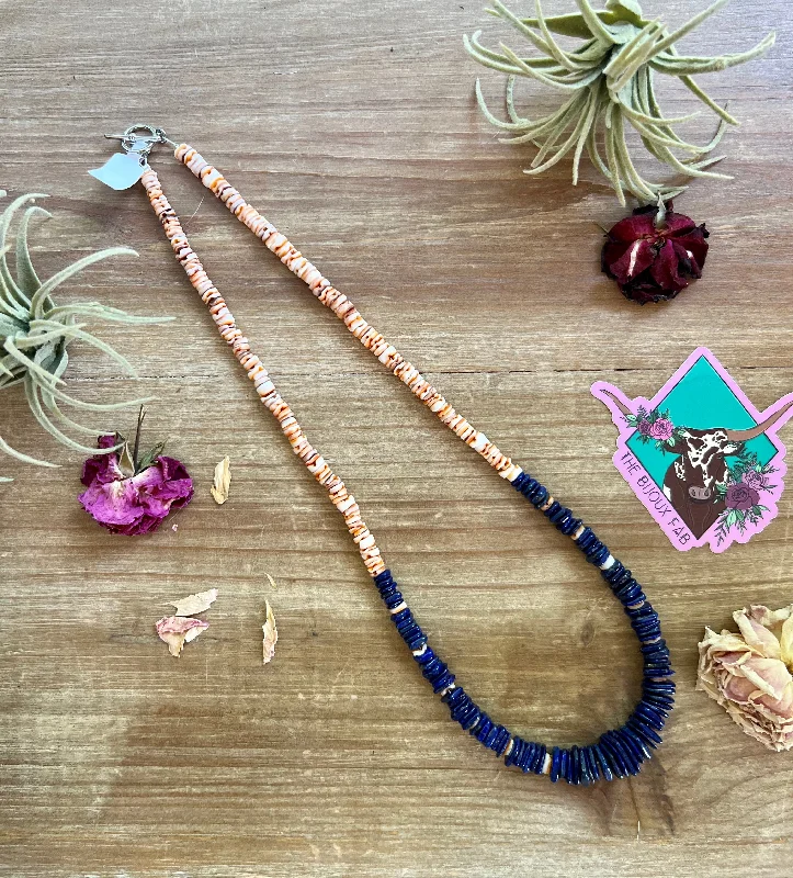 butterfly necklaces for women-22 inch lapis and spiny