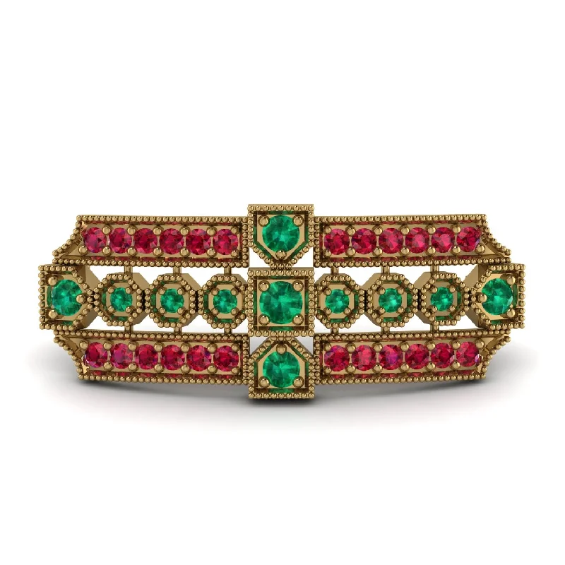 statement animal brooches for women-Emerald Antique Elegance Brooch - Alondra No. 49