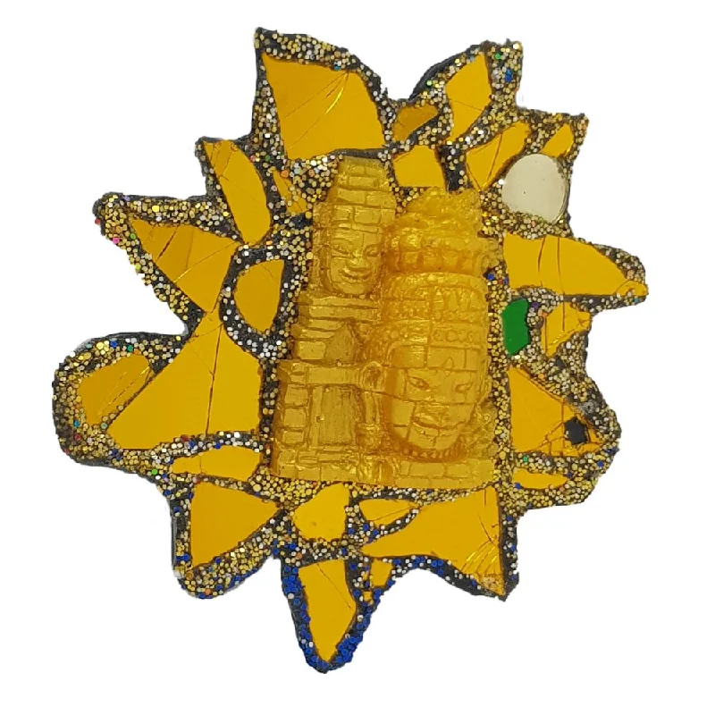 big brooches for women-GOLD SUN BROOCH - ANGKOR WAT RISES