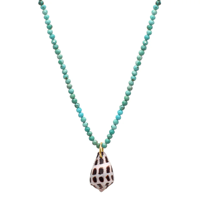 handmade gemstone necklaces for women-14k shell charm