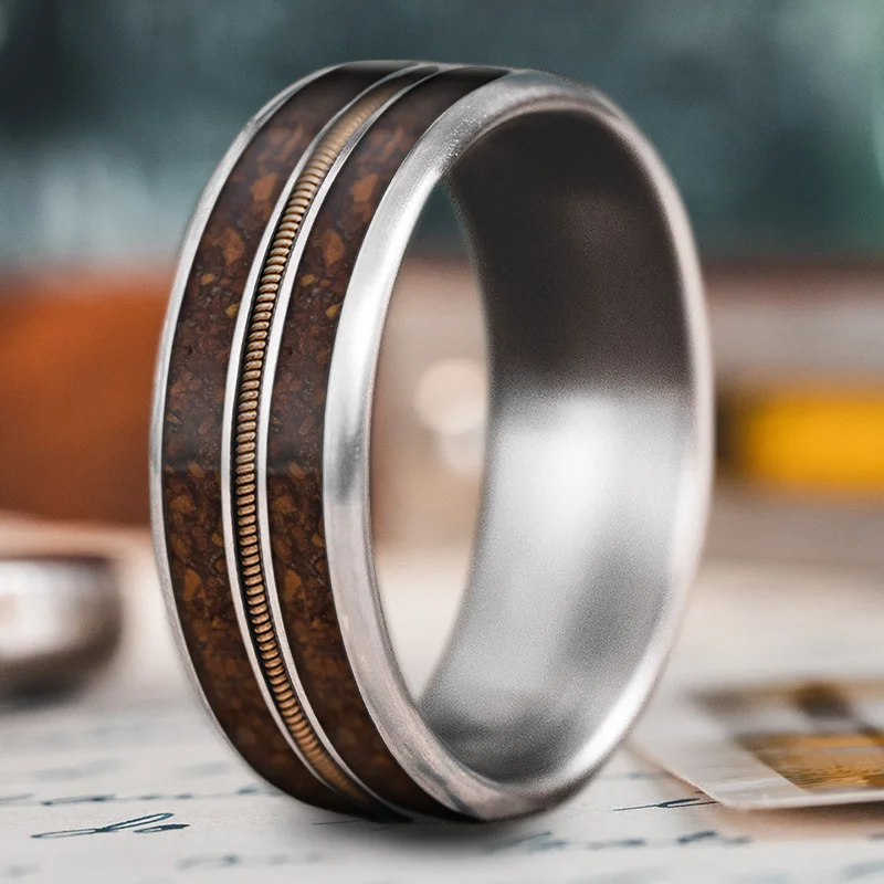 nature-inspired rings for women-Custom Design - 3-Inlay Metal Center kxGgiJ9NJiYrPdoUKS-Q-AKM