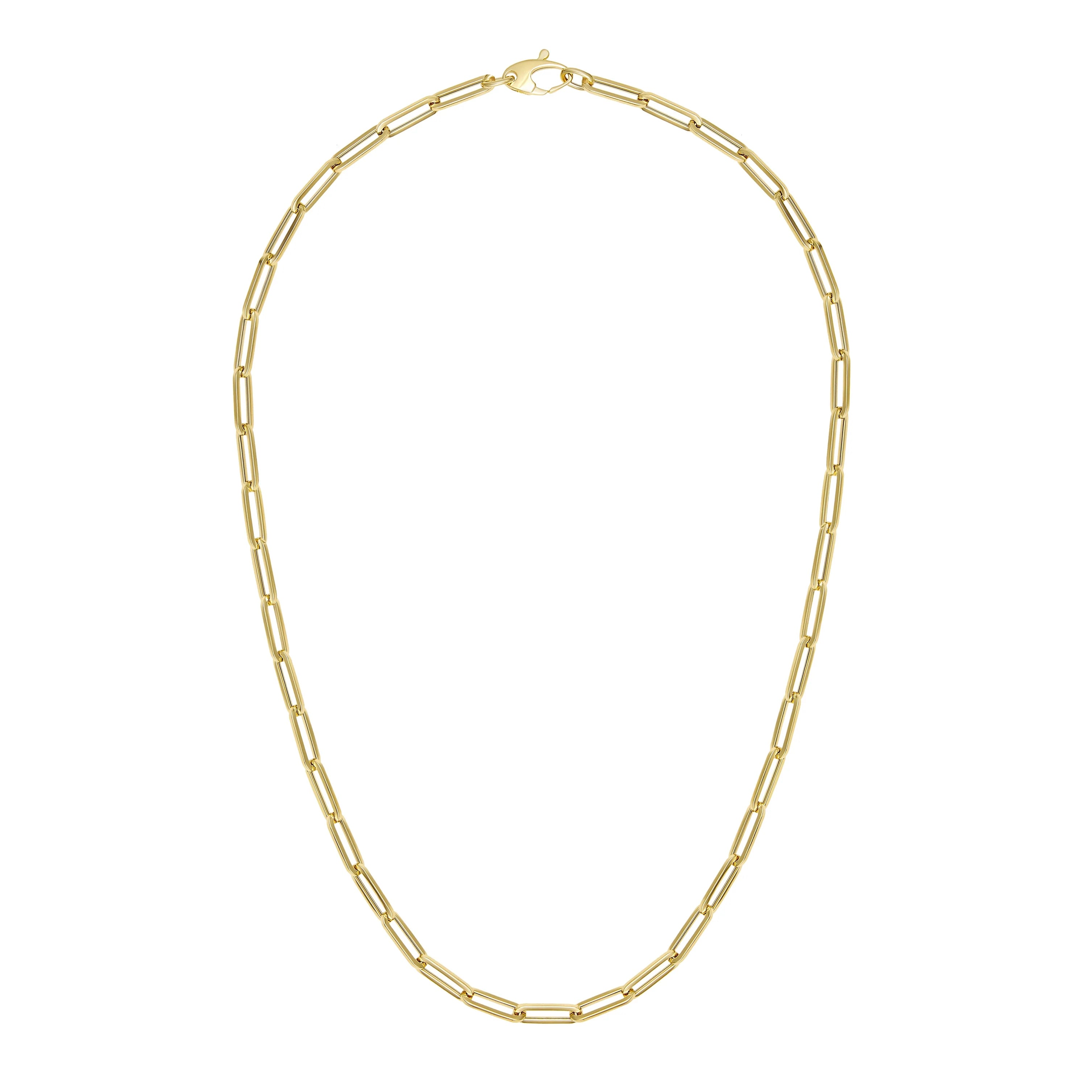 gold chain necklaces for women-Medium Gold Paper Clip Chain