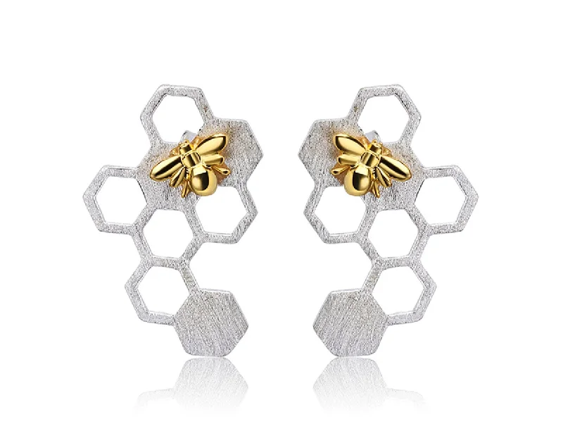 cute earrings for women-Honeycomb Earring