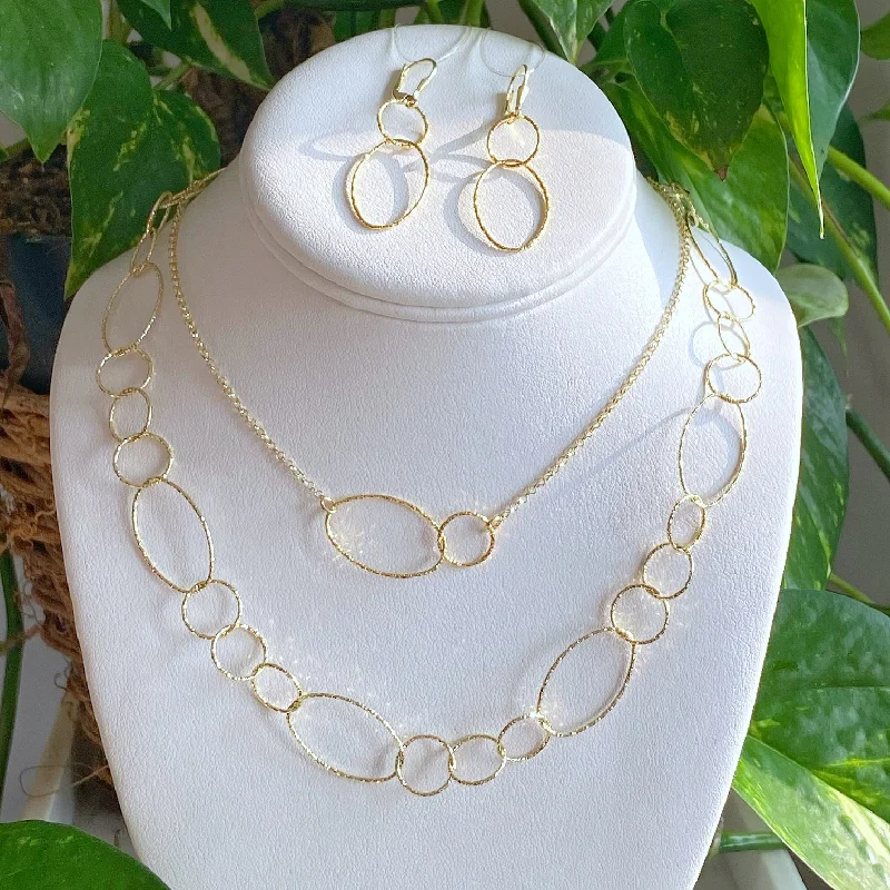 bar necklaces for women-Modern Shapes Gold Collection