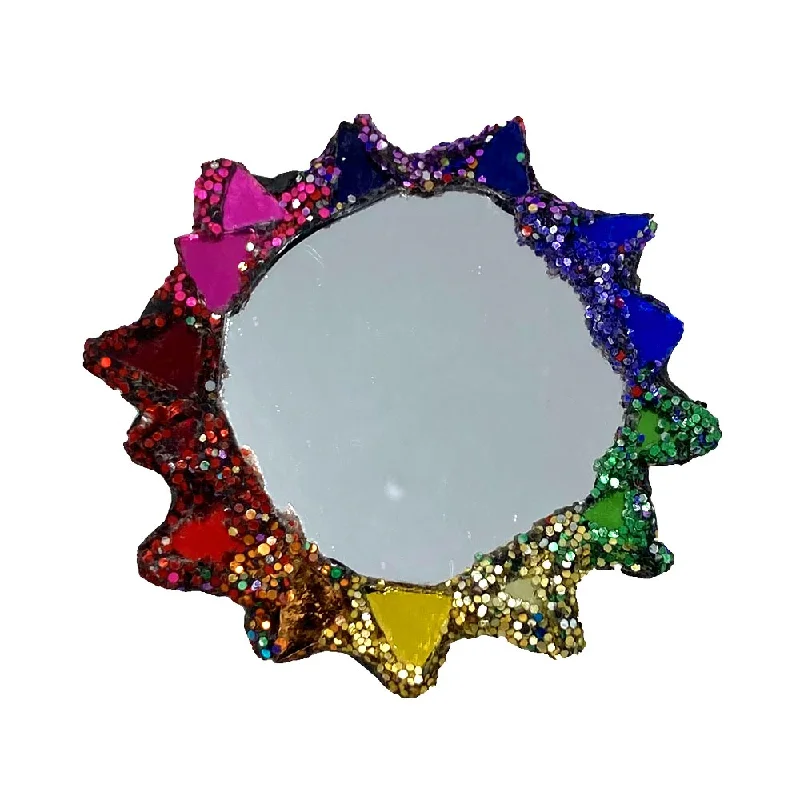 colorful gemstone brooches for women-RAINBOW SUN BROOCH