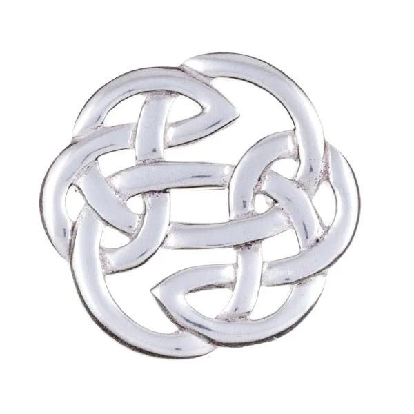 simple brooches for women-Celtic Knotwork Brooch In Pewter