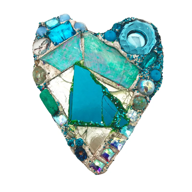 chic rhinestone brooches for women-"LOVE" PAINTED BLUE HEART BROOCH, 2012