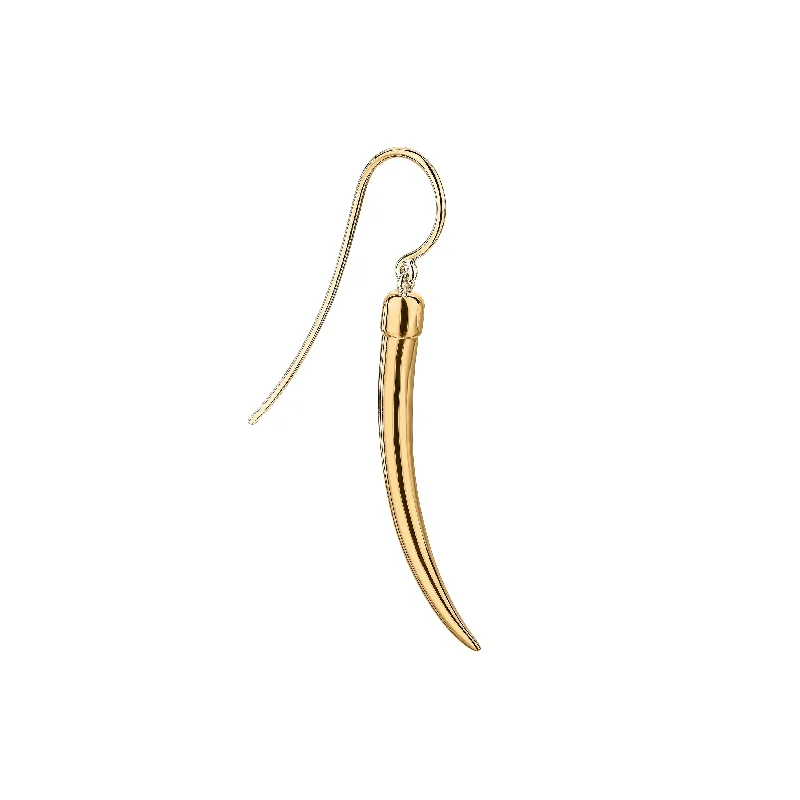 trendy drop earrings for women-No.1 Single Small Earring - Yellow Gold Vermeil