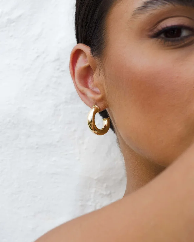 vintage earrings for women-Velani Chunky C Hoop