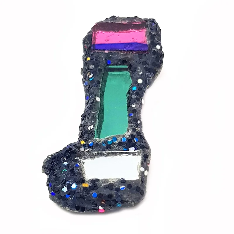 small brooches for women-LETTER I - MULTICOLOURED BROOCH