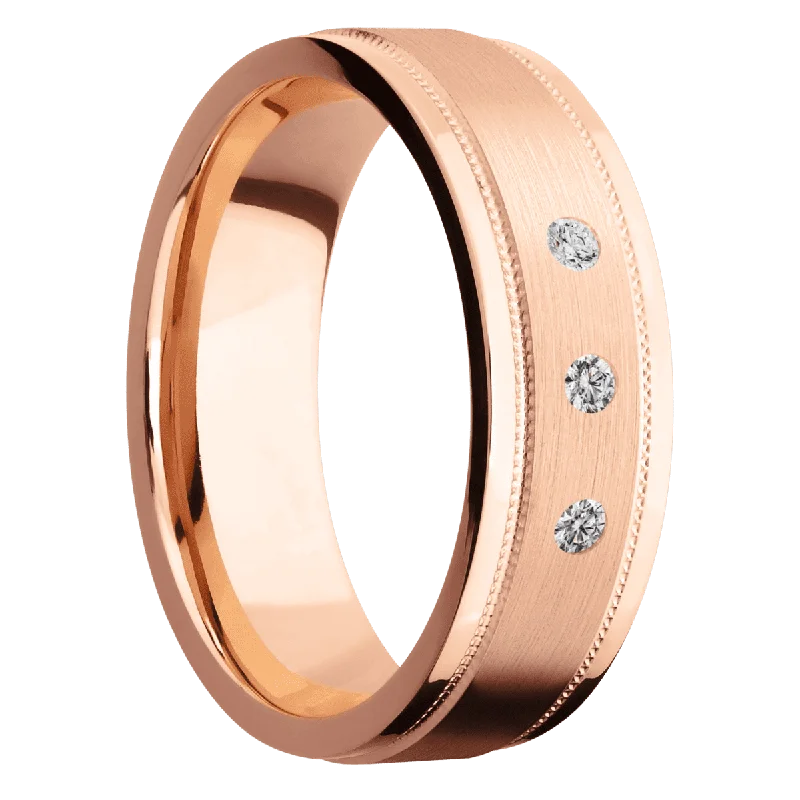 stackable engagement rings for women-14K Rose Gold with Satin , Polish Finish