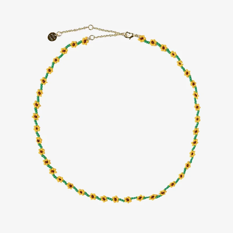 infinity symbol necklaces for women-Sunflower Seed Bead Choker