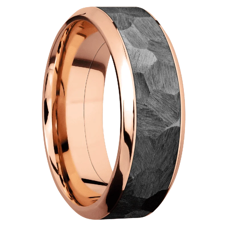 custom-designed engagement rings for women-14K Rose Goldwith Polish , Polish Finish and Zirconium Inlay