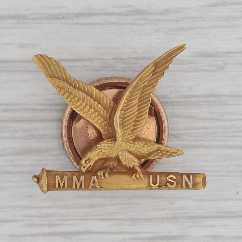 unique gemstone engagement rings for women-US Navy Master Machinist Academy Pin 10k Gold Military Eagle Badge