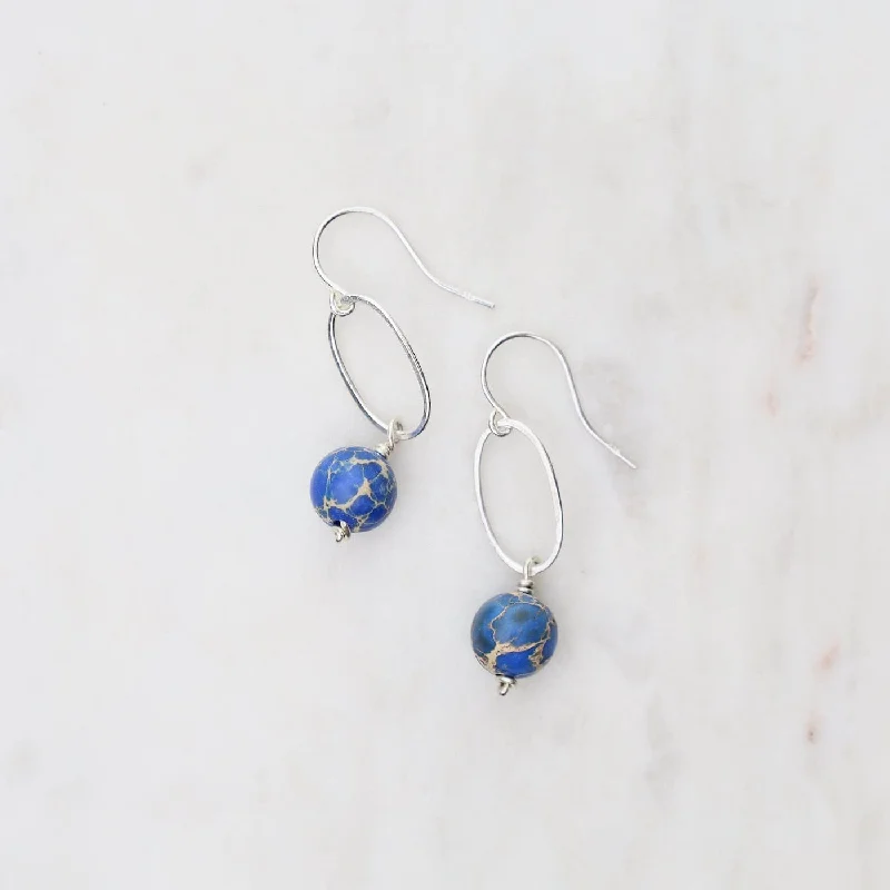 gemstone earrings for women-Blue Jasper Earrings