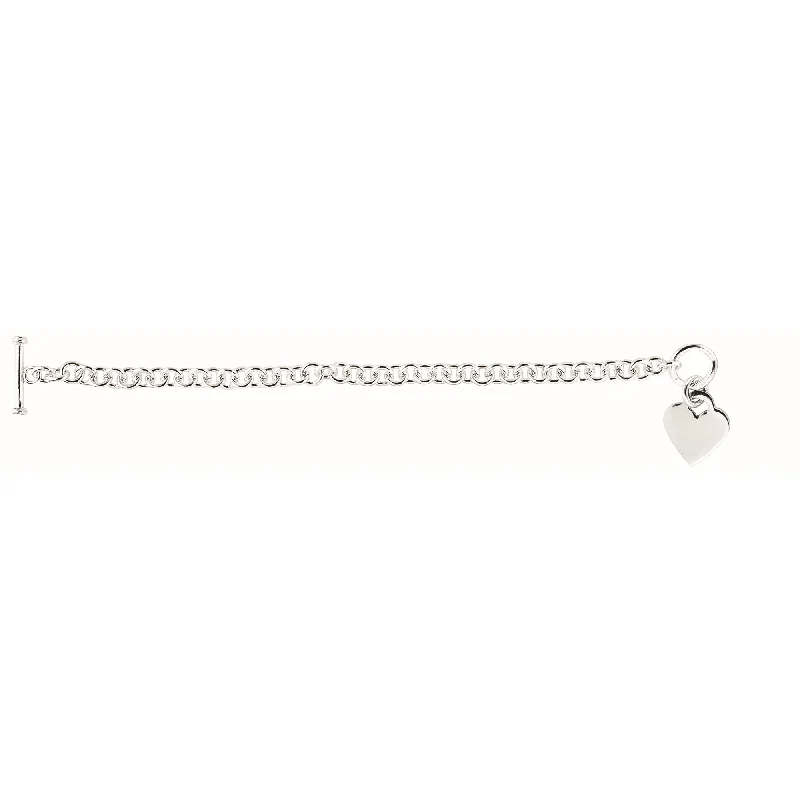 luxury diamond necklaces for women-Silver Small Heart Toggle