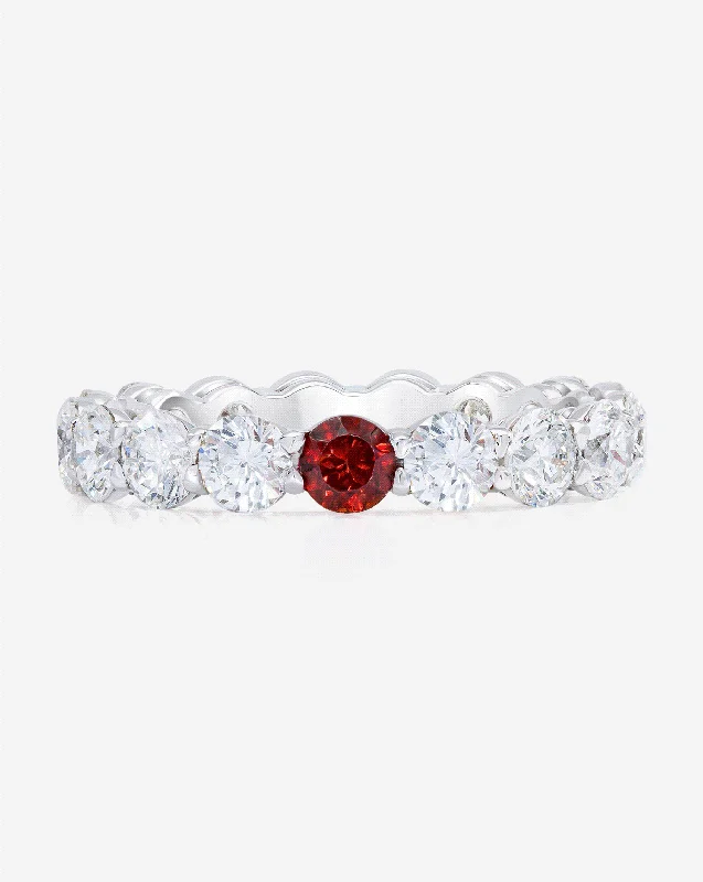 custom engagement rings for women-Lab Grown Round Diamond and Birthstone Eternity Band