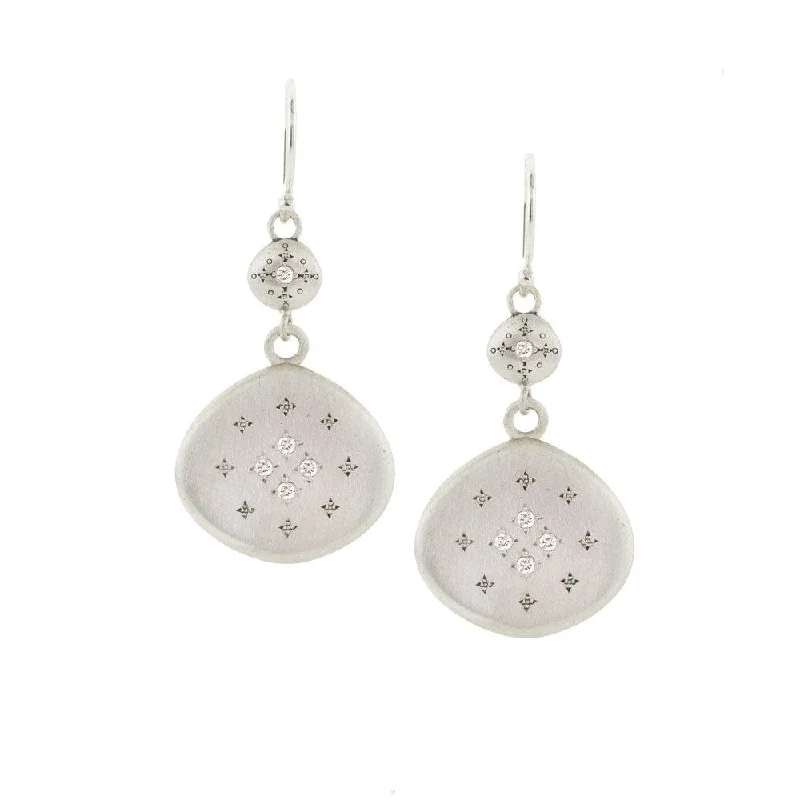 statement earrings for women-Silver Lights Earrings with Charms in Diamond