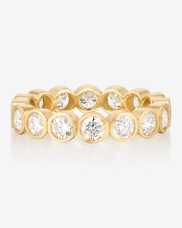 engagement rings for women with baguette diamonds-Round Bezel Eternity Band