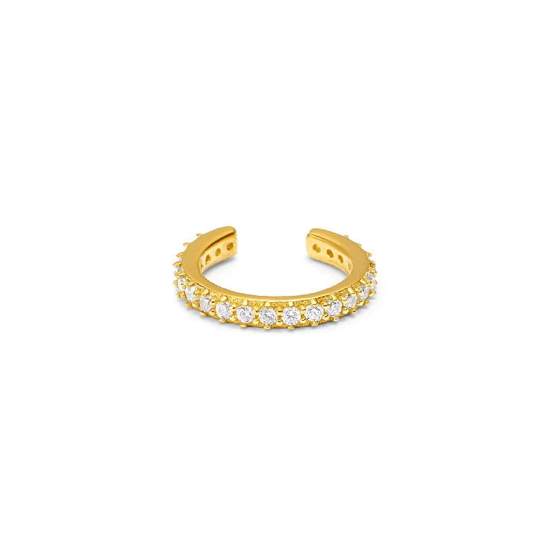 drop earrings for women-Essential Zirconia Earcuff  - 18 karat gold vermeil on sterling silver, Zirconia