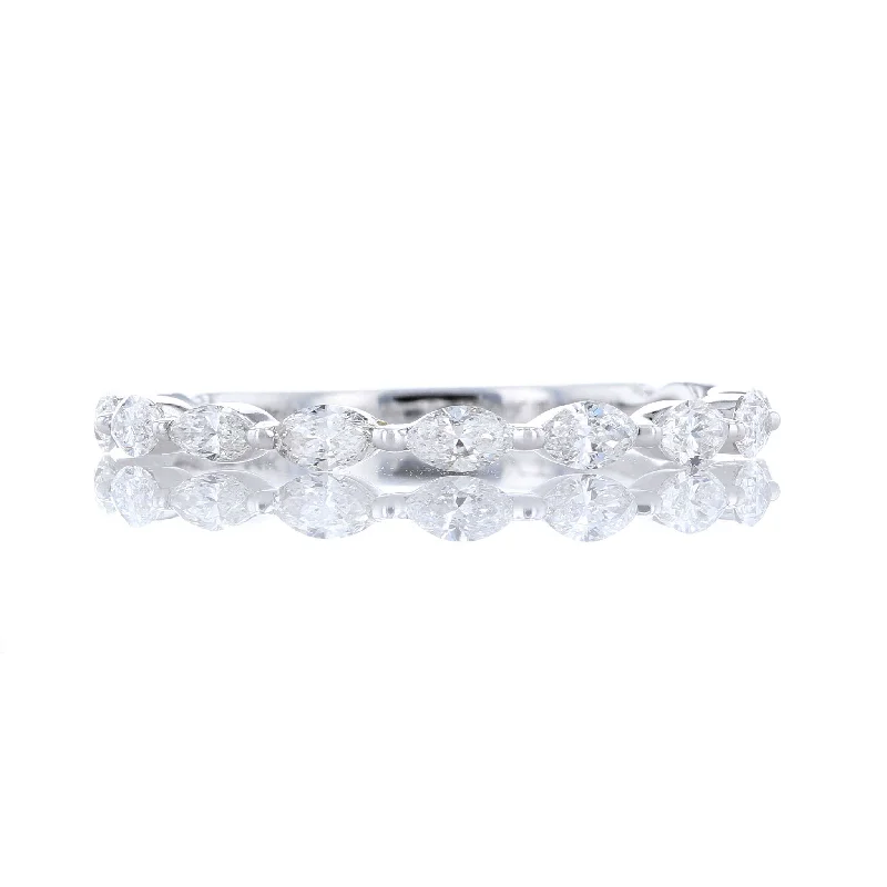 engagement rings for proposal-Marquise Floating Diamond Band